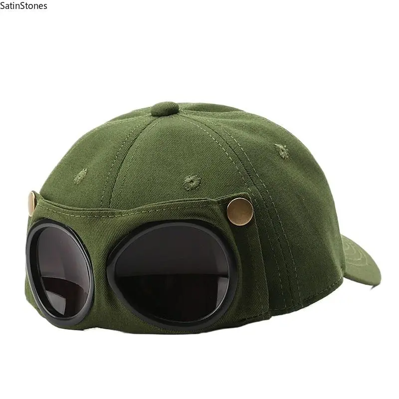 Men's Korean-Style Pilot Baseball Cap - Personalized Glasses-Ready