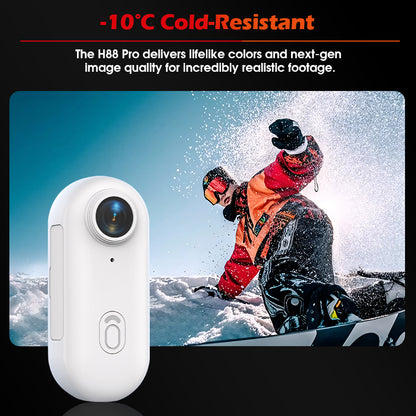 H88 pro Action Camera 4K Ultra HD & Dual Stabilization Technology Waterproof Up to 30M Powerful Magnetic Attachment  Thumb mini camera