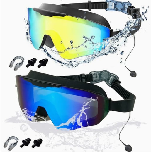 Outly 2 Pack Swim Goggles with Earplugs for Adult