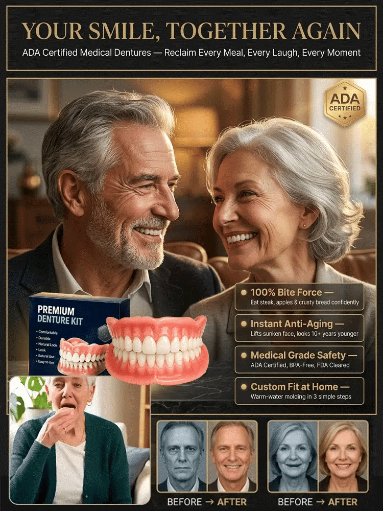 😁[Epic Upgrade] Premium Full‑Cover Complete Dentures🦷 Instant Smile Cosmetic Veneers for Men, Women & Unisex, For All Adult Age Ranges