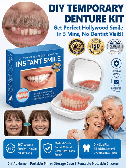 ✨Premium Upgrade Full‑Cover Cosmetic Dentures🦷 One‑Click Perfect Smile Veneers for All Adults