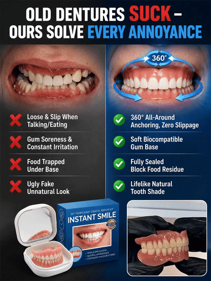 ✨Premium Upgrade Full‑Cover Cosmetic Dentures🦷 One‑Click Perfect Smile Veneers for All Adults