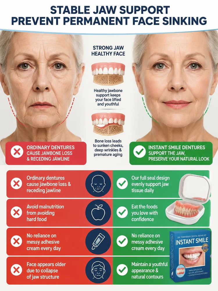 ✨Premium Upgrade Full‑Cover Cosmetic Dentures🦷 One‑Click Perfect Smile Veneers for All Adults