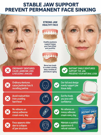 ✨Premium Upgrade Full‑Cover Cosmetic Dentures🦷 One‑Click Perfect Smile Veneers for All Adults