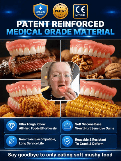 ✨Premium Upgrade Full‑Cover Cosmetic Dentures🦷 One‑Click Perfect Smile Veneers for All Adults