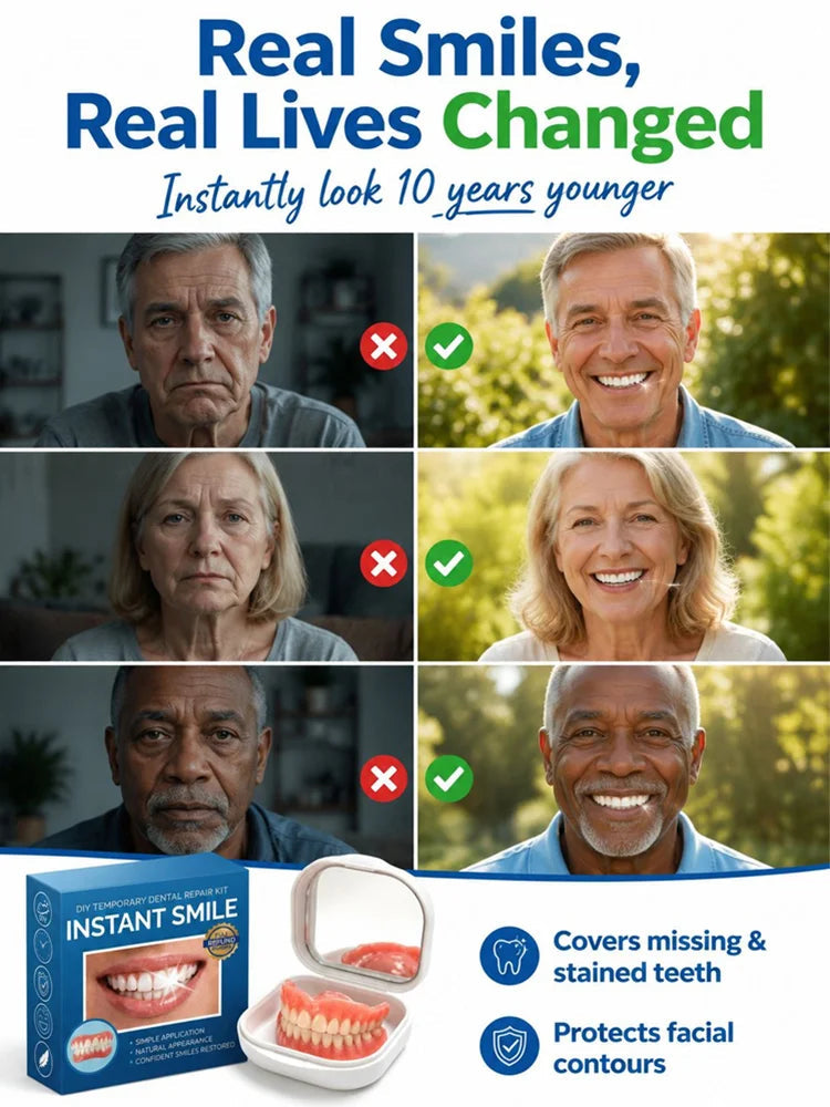 ✨Premium Upgrade Full‑Cover Cosmetic Dentures🦷 One‑Click Perfect Smile Veneers for All Adults