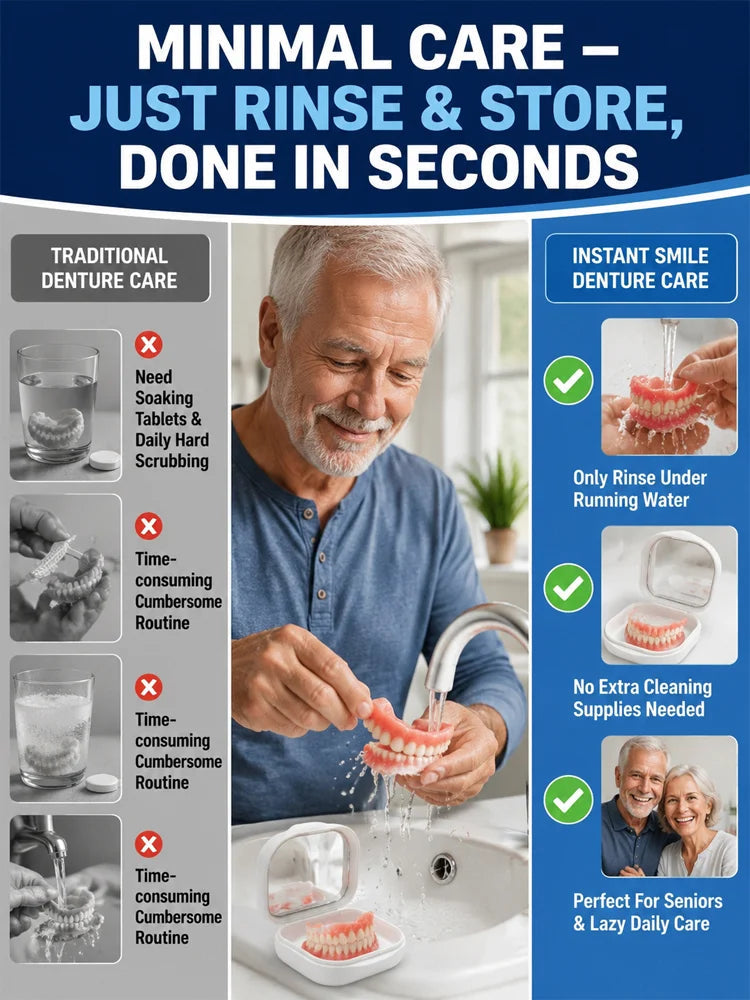 ✨Premium Upgrade Full‑Cover Cosmetic Dentures🦷 One‑Click Perfect Smile Veneers for All Adults
