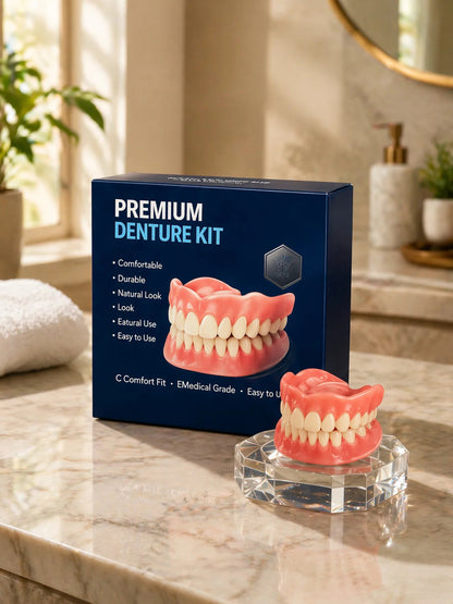 😁[Epic Upgrade] Premium Full‑Cover Complete Dentures🦷 Instant Smile Cosmetic Veneers for Men, Women & Unisex, For All Adult Age Ranges