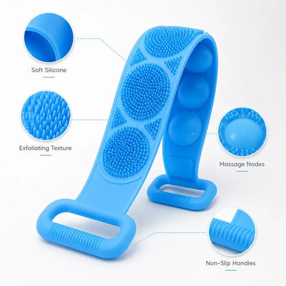 🛁Limited-Time 50% OFF 💦Silicone Bath Brush Double-Sided Exfoliating Back Scrubber
