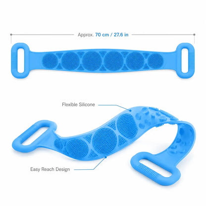 🛁Limited-Time 50% OFF 💦Silicone Bath Brush Double-Sided Exfoliating Back Scrubber