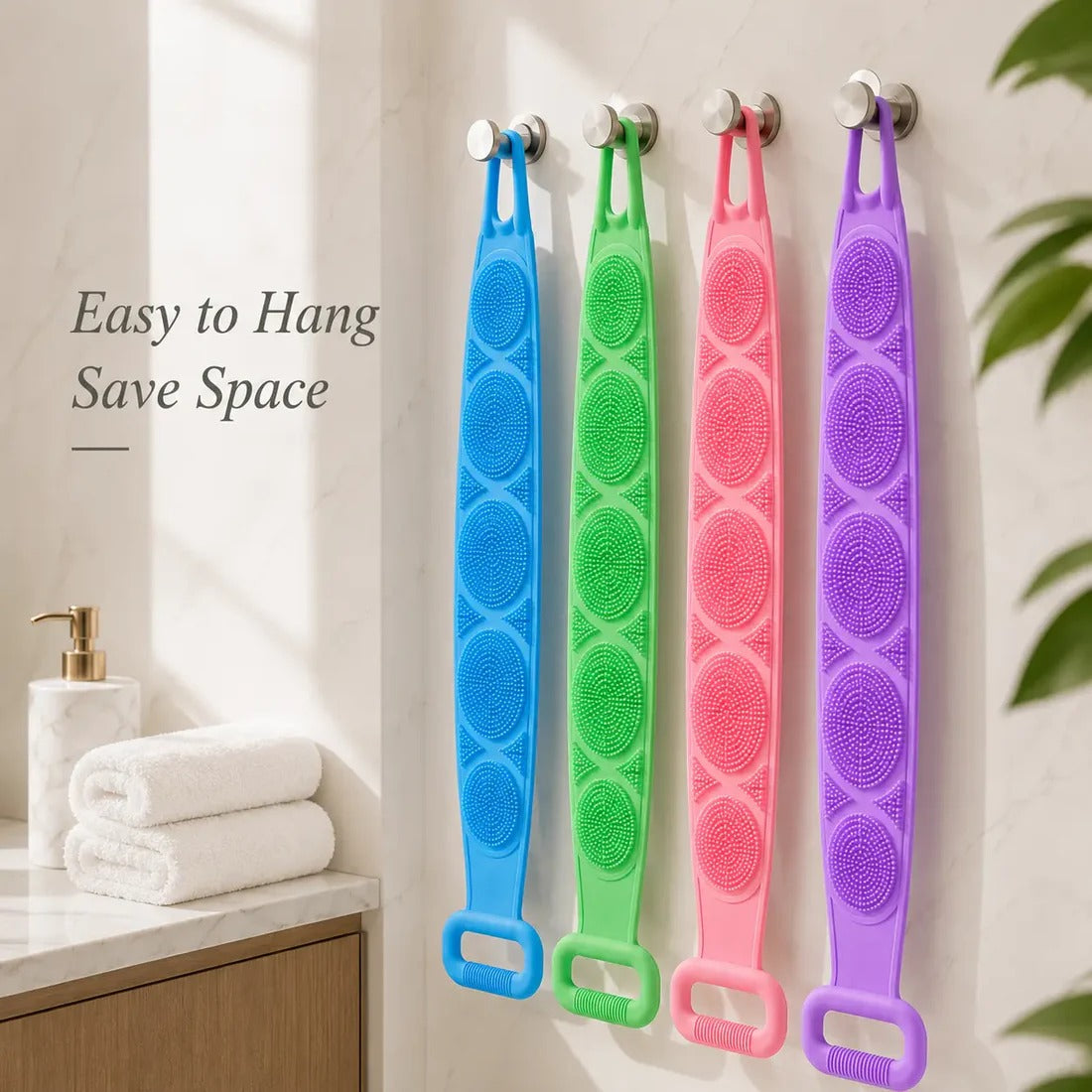 🛁Limited-Time 50% OFF 💦Silicone Bath Brush Double-Sided Exfoliating Back Scrubber
