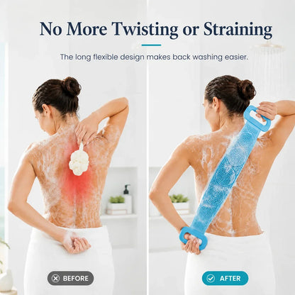 🛁Limited-Time 50% OFF 💦Silicone Bath Brush Double-Sided Exfoliating Back Scrubber