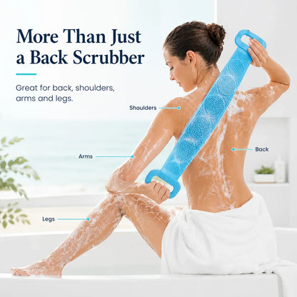 🛁Limited-Time 50% OFF 💦Silicone Bath Brush Double-Sided Exfoliating Back Scrubber