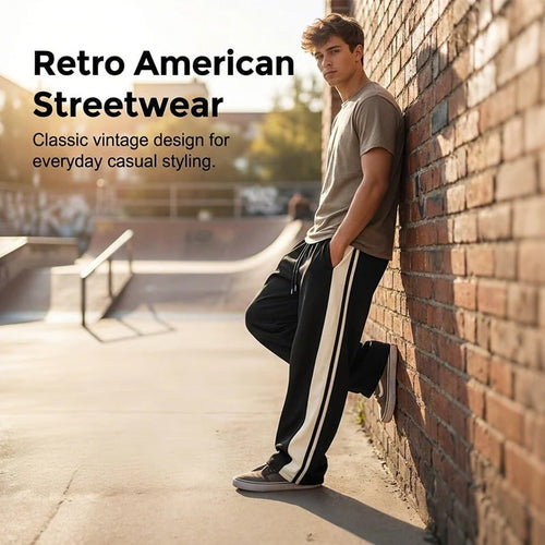 👖  NOW! 🔥 Men's Loose Fit Track Pants – Soft fleece, elastic cuffs & zip pockets – perfect for lounging, workouts or casual errands 🏃‍♂️