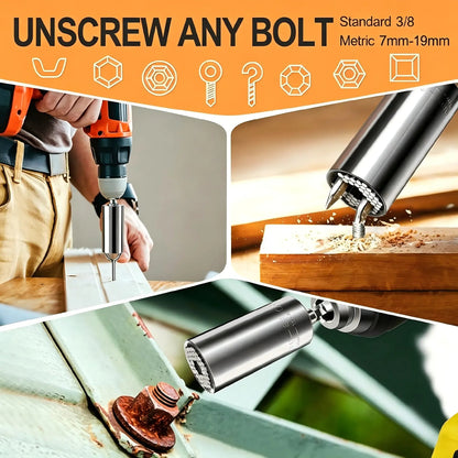 🔧 Universal Socket Tool with Power Drill Adapter (7‐19mm)