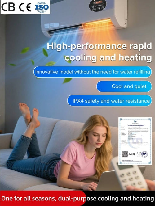 Wall-mounted air conditioner for domestic use, cooling and heating