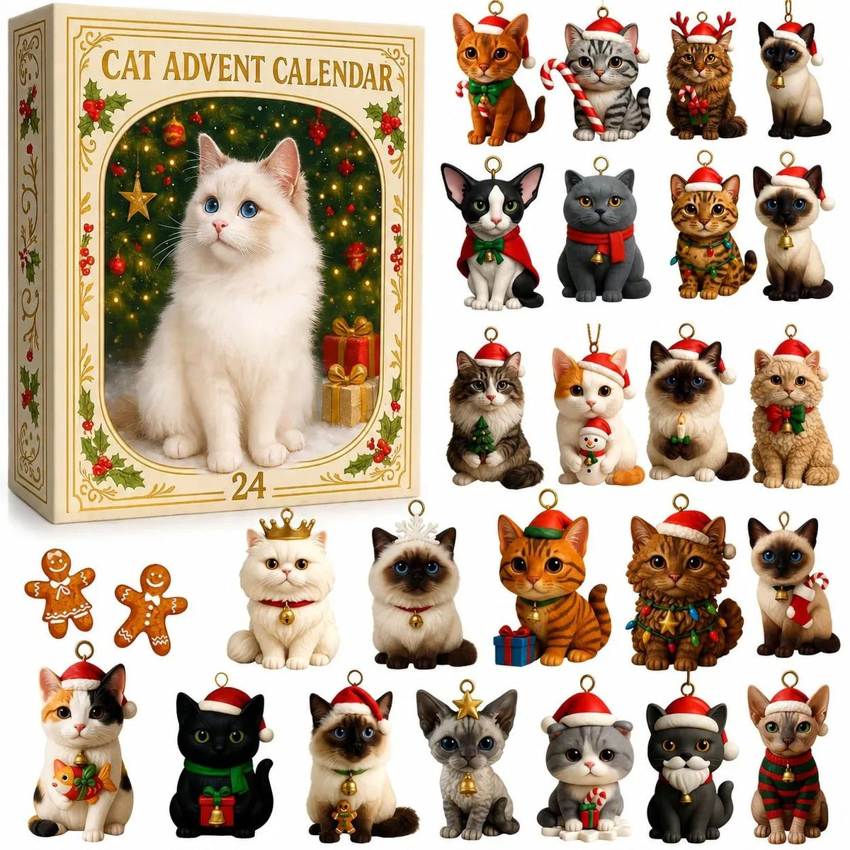Cat Advent Calendar 2026 – 24 cat pendants