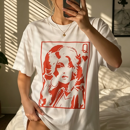 Abstract TV Poster Animated Portrait Elements Print T-Shirt, Soft 100% Cotton