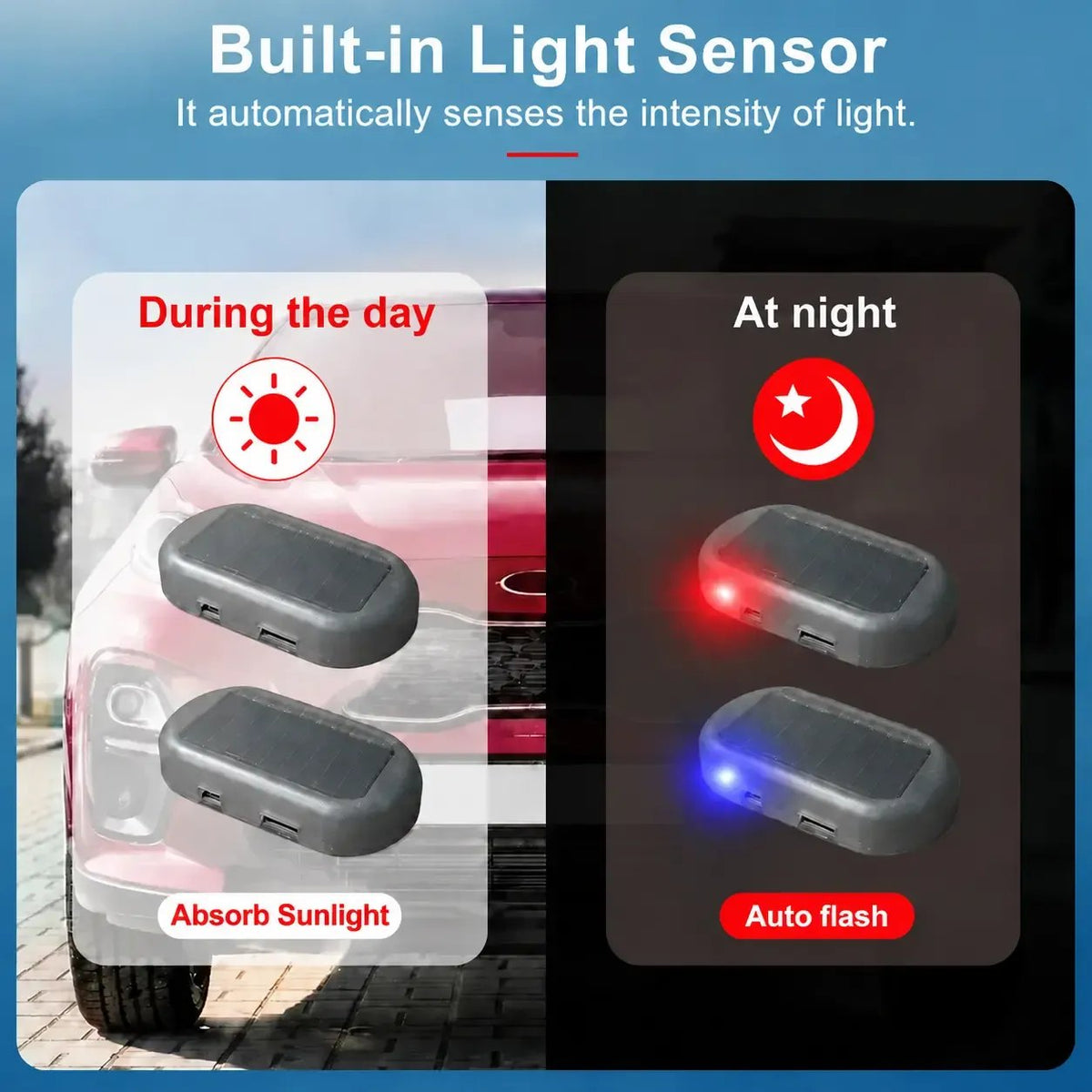🔥Buy More Save More🔥Solar Powered Fake Car Alarm Light