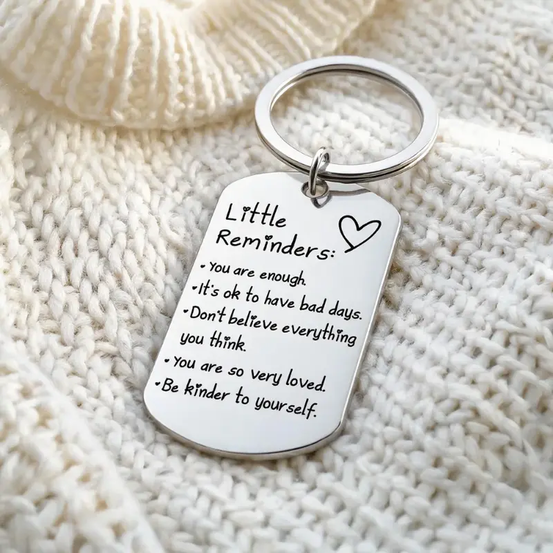 Engraved Inspirational Stainless Steel Keychain