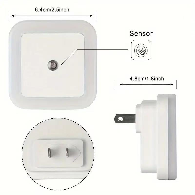 🌟Designed for Every Night—LED Night Light Plug-in Wall Pack of 6, 0.5W Square Plug-in Night Light