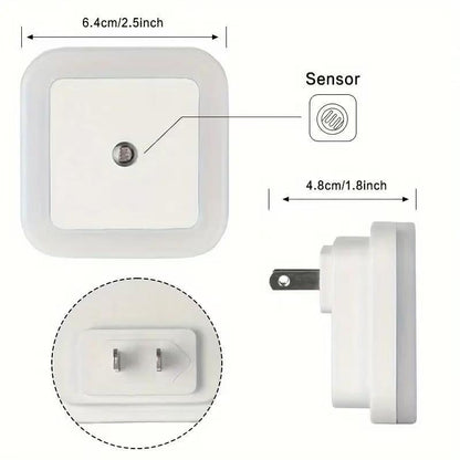 🌟Designed for Every Night—LED Night Light Plug-in Wall Pack of 6, 0.5W Square Plug-in Night Light