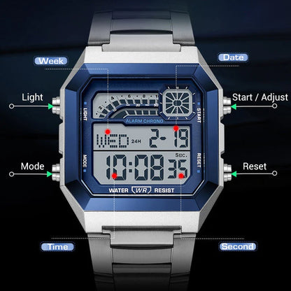 🔥Hot Sale Deals-Unisex-Digitaluhr mit quadratischem Display und Leuchtanzeige