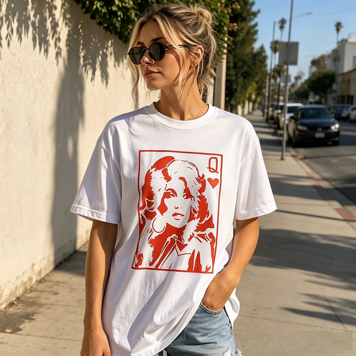 Abstract TV Poster Animated Portrait Elements Print T-Shirt, Soft 100% Cotton
