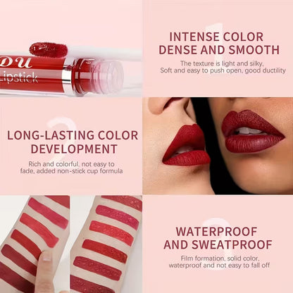💖10Pcs Liquid Matte Matt Lipstick Set, Long Lasting Lipstick 24 hour Waterproof Lip Gloss