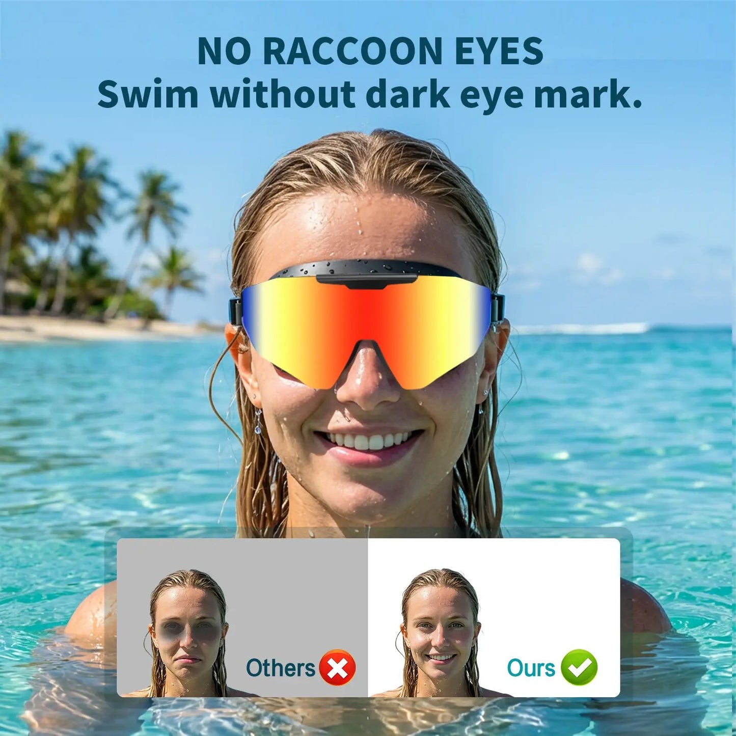 Outly 2 Pack Swim Goggles with Earplugs for Adult