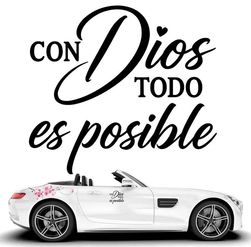 🙏❤️Con Dios Todo Es Posible Spanish Inspirational Faith Decal Cute Durable Vinyl Sticker
