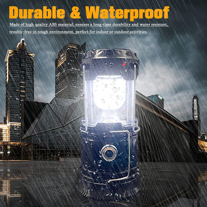 💡Collapsible Portable LED Camping Lantern Lightweight Waterproof Solar USB Rechargeable LED Flashlight
