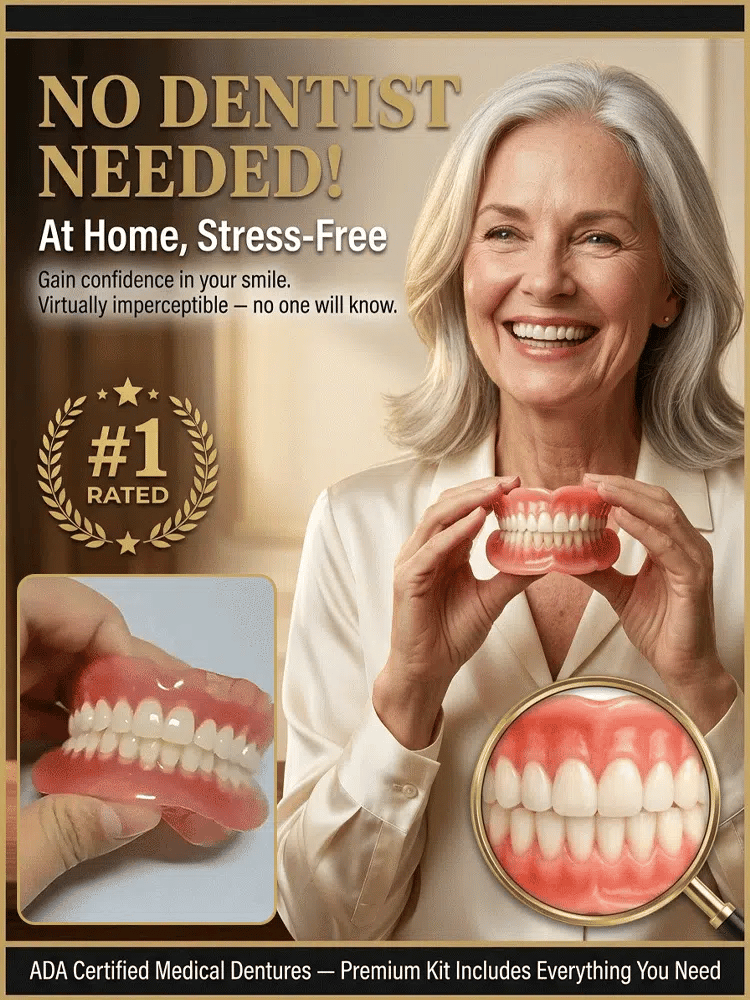 😁[Epic Upgrade] Premium Full‑Cover Complete Dentures🦷 Instant Smile Cosmetic Veneers for Men, Women & Unisex, For All Adult Age Ranges