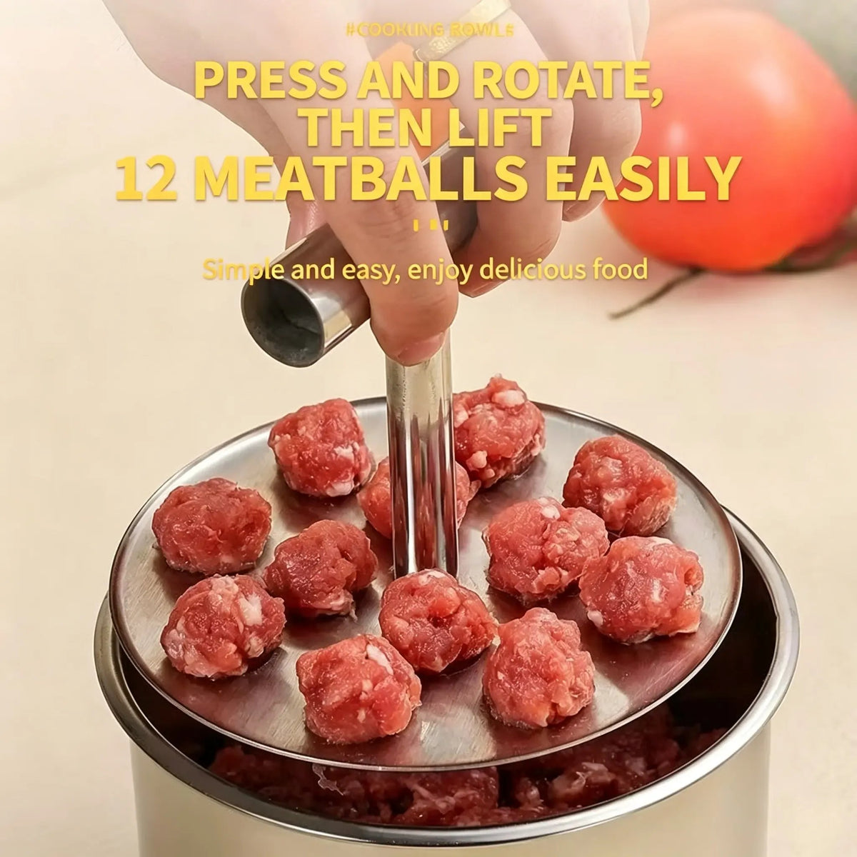 ✨ 6/12 Ball Manual Meatball Maker Tool, Stainless Steel Meatball Making Mold