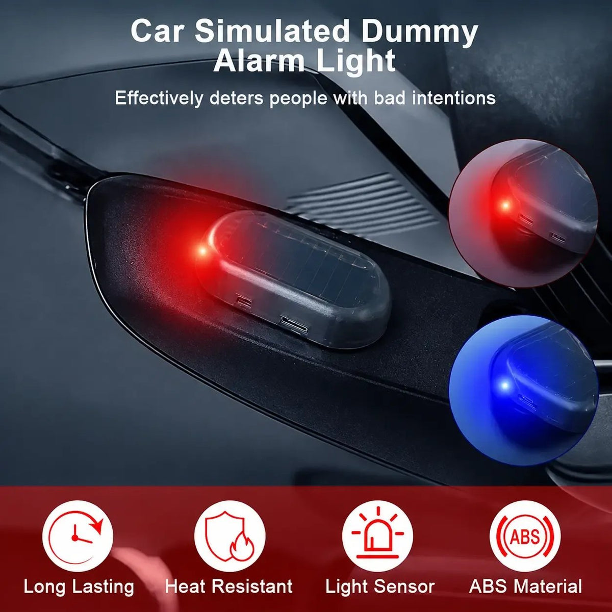 🔥Buy More Save More🔥Solar Powered Fake Car Alarm Light