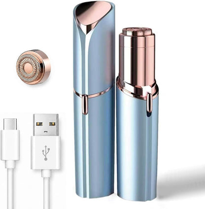 Facial Hair Remover for Women - as Seen on TV Painless Face Shaver - Electric Hair Removal Device for Face Lips Peach Fuzz with Light (Rose Gold)