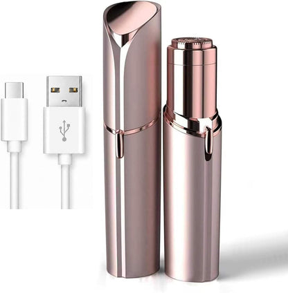 Facial Hair Remover for Women - as Seen on TV Painless Face Shaver - Electric Hair Removal Device for Face Lips Peach Fuzz with Light (Rose Gold)