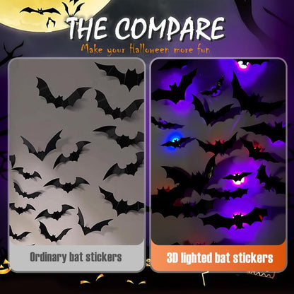 🦇3D Bat Light LED Decorations - Halloween Spooky Ornaments