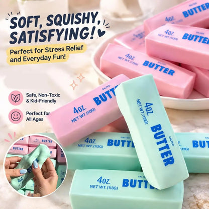 🧈Crunchy Sound Butter Bar Squishy Toy, Soft Squeeze Fidget Toy for Stress Relief, Sensory Desk Relaxation Gift for Teens Adults