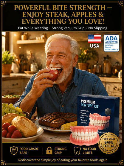 😁[Epic Upgrade] Premium Full‑Cover Complete Dentures🦷 Instant Smile Cosmetic Veneers for Men, Women & Unisex, For All Adult Age Ranges
