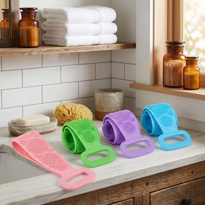 🛁Limited-Time 50% OFF 💦Silicone Bath Brush Double-Sided Exfoliating Back Scrubber