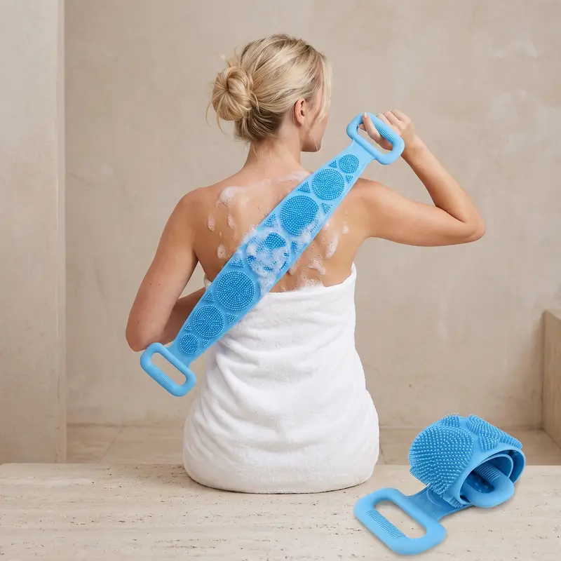 🛁Limited-Time 50% OFF 💦Silicone Bath Brush Double-Sided Exfoliating Back Scrubber