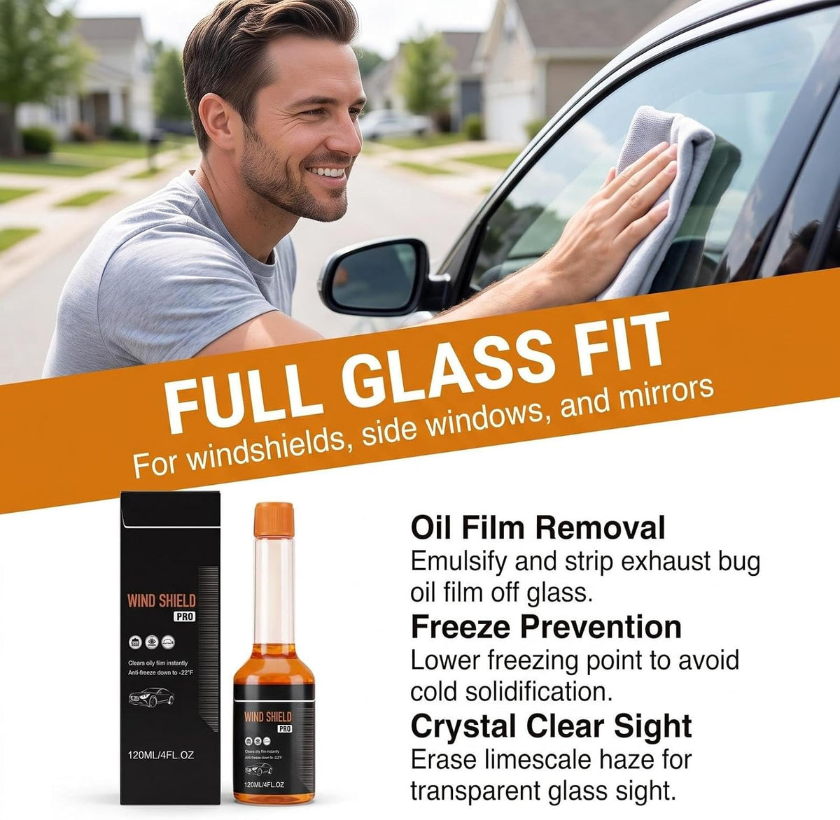Car Glass Film Remover 120ml Anti-Fog Solution For Windows