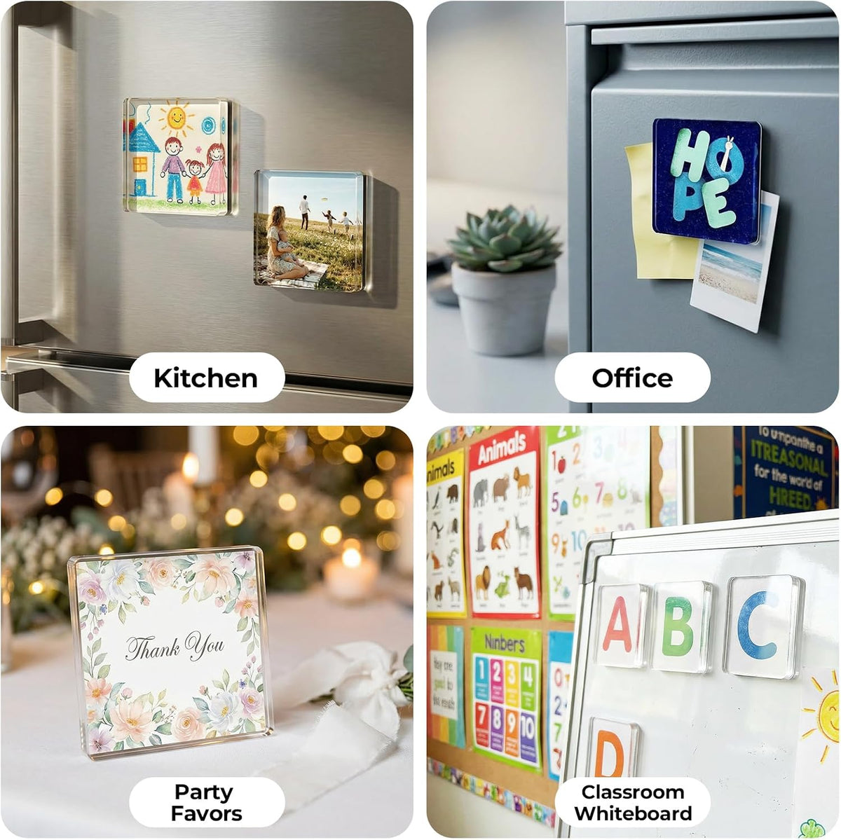 10 Peel & Stick Acrylic Picture Frames for Fridge.