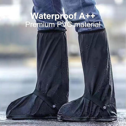 Waterproof rain boots with non-slip zippers and reflective features. Heavy-duty reusable rain boots suitable for men and women.