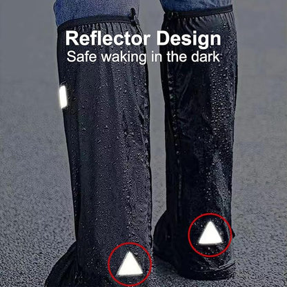 Waterproof rain boots with non-slip zippers and reflective features. Heavy-duty reusable rain boots suitable for men and women.