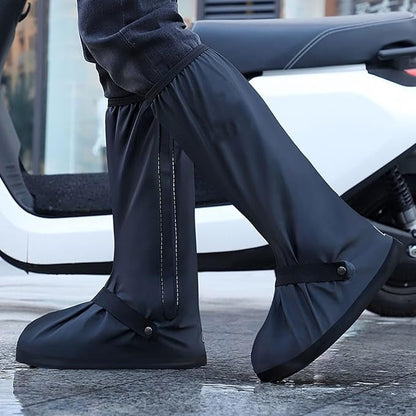 Waterproof rain boots with non-slip zippers and reflective features. Heavy-duty reusable rain boots suitable for men and women.