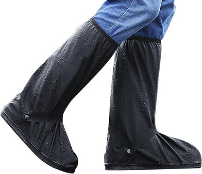 Waterproof rain boots with non-slip zippers and reflective features. Heavy-duty reusable rain boots suitable for men and women.