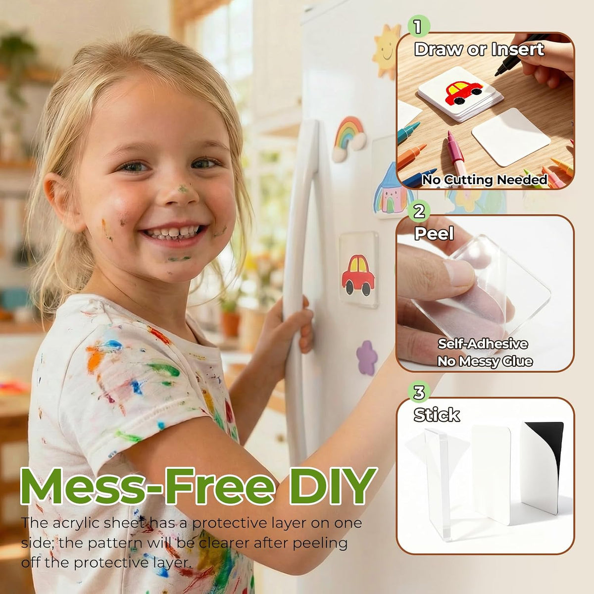 10 Peel & Stick Acrylic Picture Frames for Fridge.