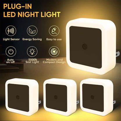 🌟Designed for Every Night—LED Night Light Plug-in Wall Pack of 6, 0.5W Square Plug-in Night Light